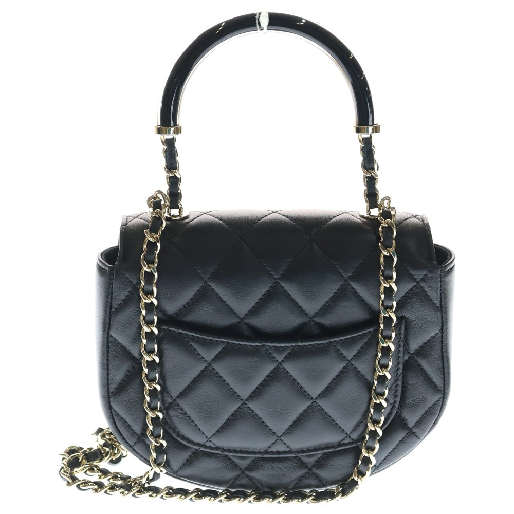 CHANEL(シャネル) マトラッセ 2wayチェーンショルダーバッグ ハンドバッグ ブラック ラムスキン ゴールド金具 AP4410 レディース