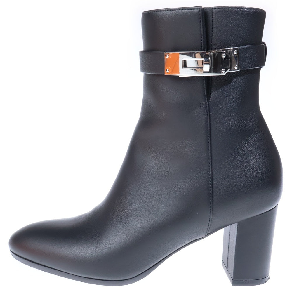 HERMES(エルメス) サンジェルマン ショートレザーブーツ ブラック シルバー金具 レディース