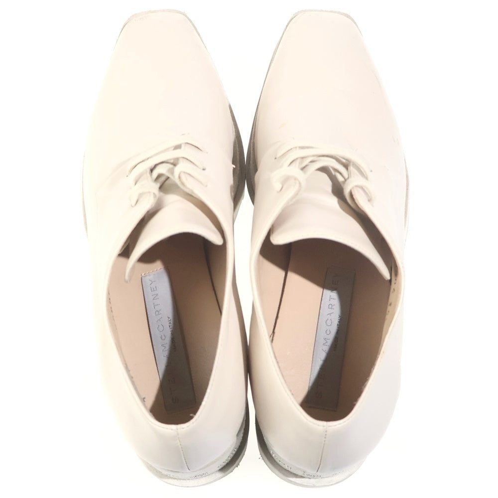 STELLA McCARTNEY(ステラマッカートニー) ロゴラインストーン エリス プラットフォームシューズ ホワイトベージュ レザー 35 1/2 レディース