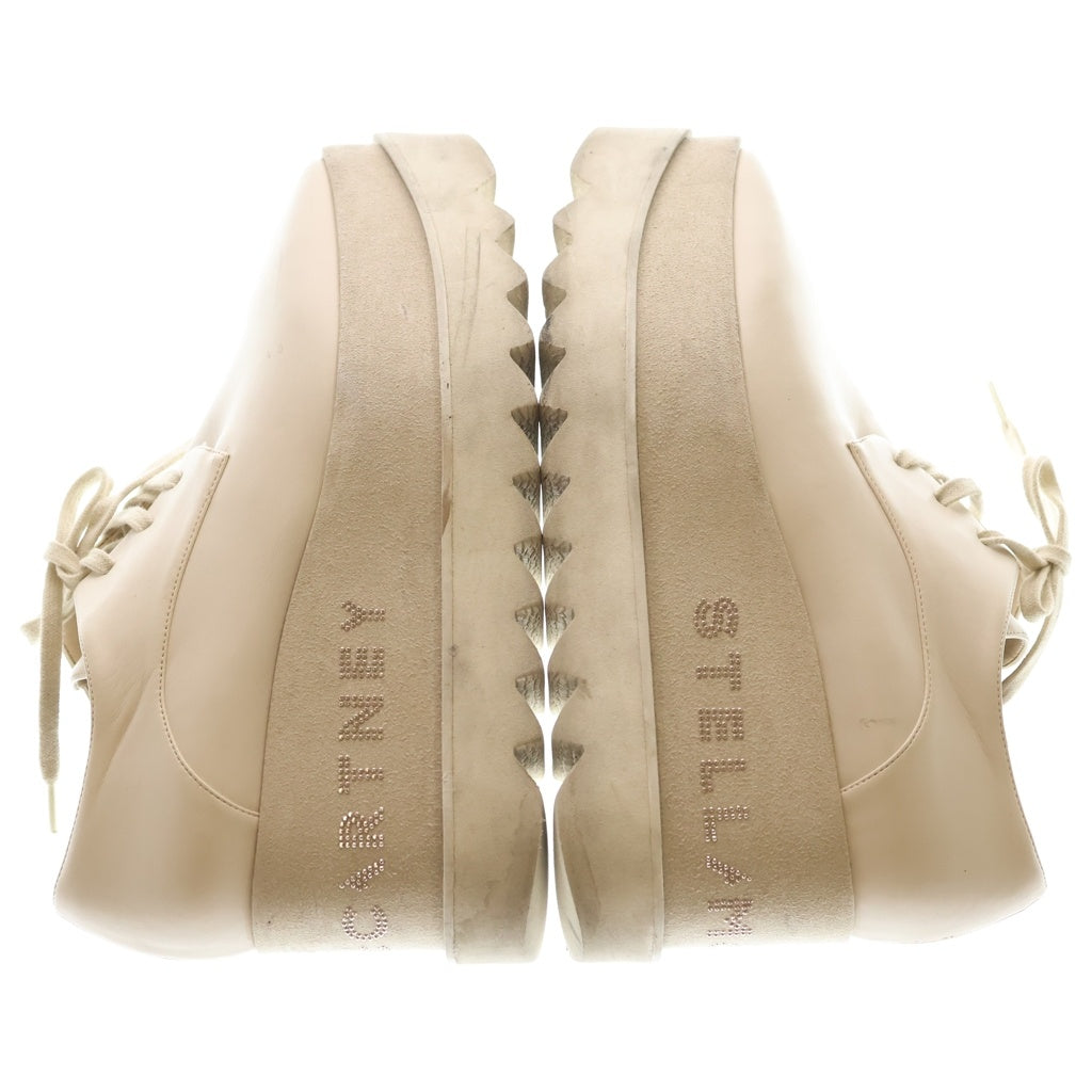 STELLA McCARTNEY(ステラマッカートニー) ロゴラインストーン エリス プラットフォームシューズ ホワイトベージュ レザー 35 1/2 レディース