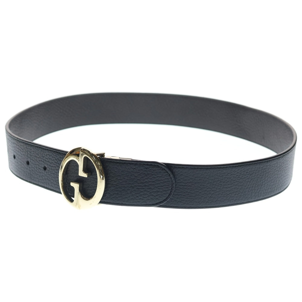 GUCCI(グッチ) ベルト レザー ブラック 80・32 450000 ゴールド金具 レディース