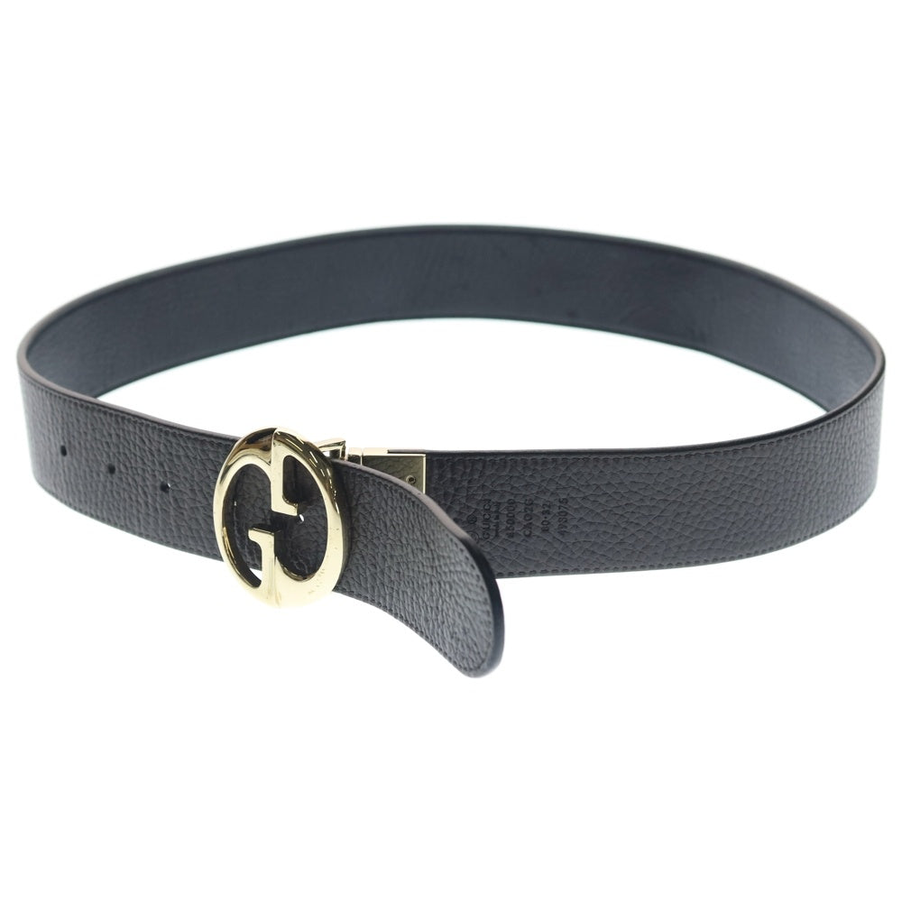 GUCCI(グッチ) ベルト レザー ブラック 80・32 450000 ゴールド金具 レディース