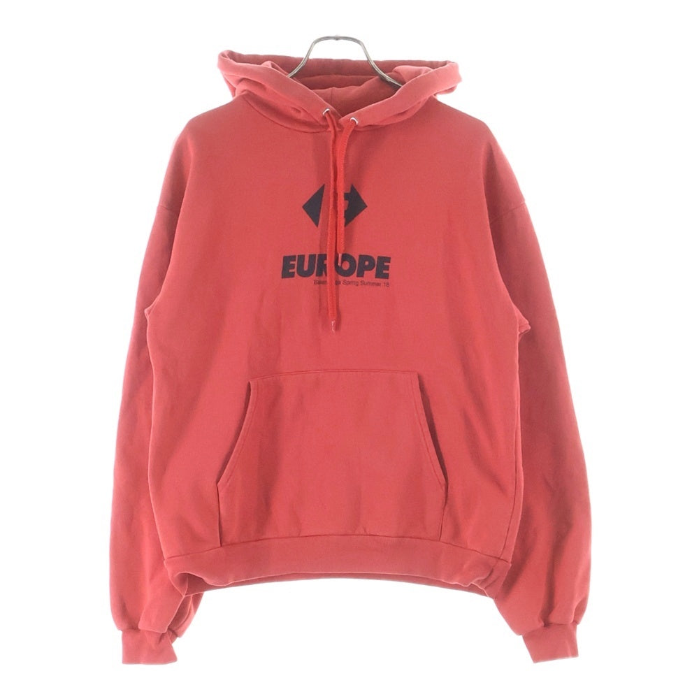 BALENCIAGA(バレンシアガ) EUROPEプリント コットンパーカー レッド 508205