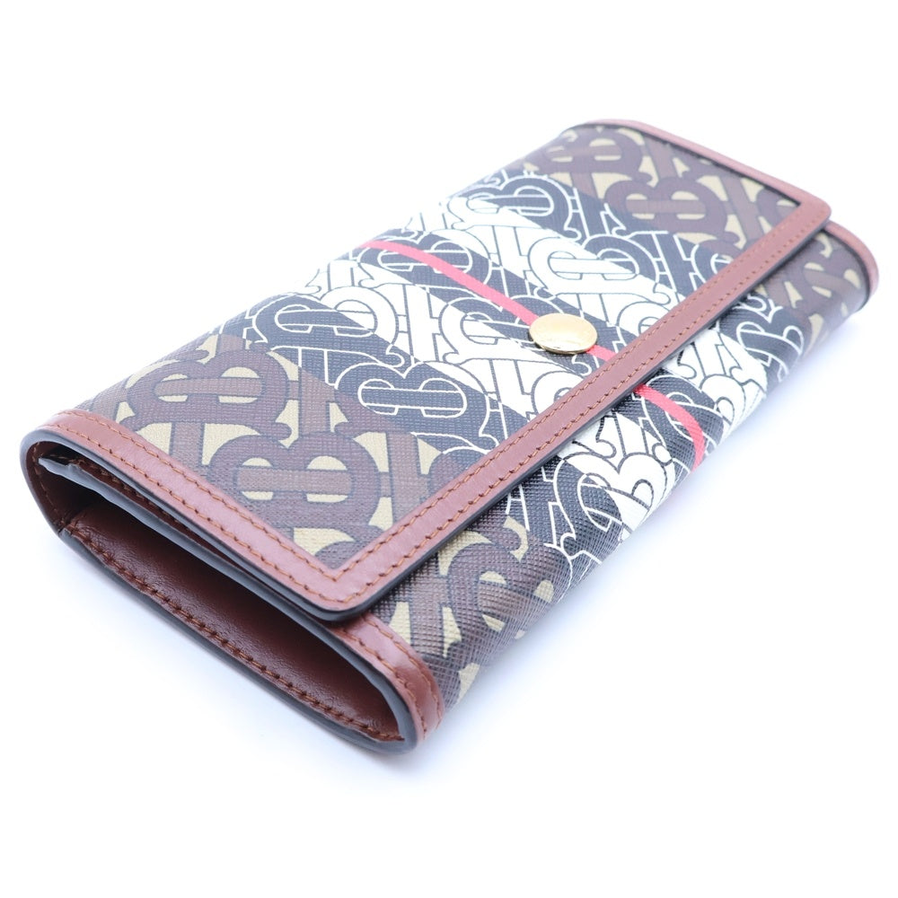 BURBERRY(バーバリー) TBモノグラム 二つ折り長財布 ウォレット ブラウン PVC