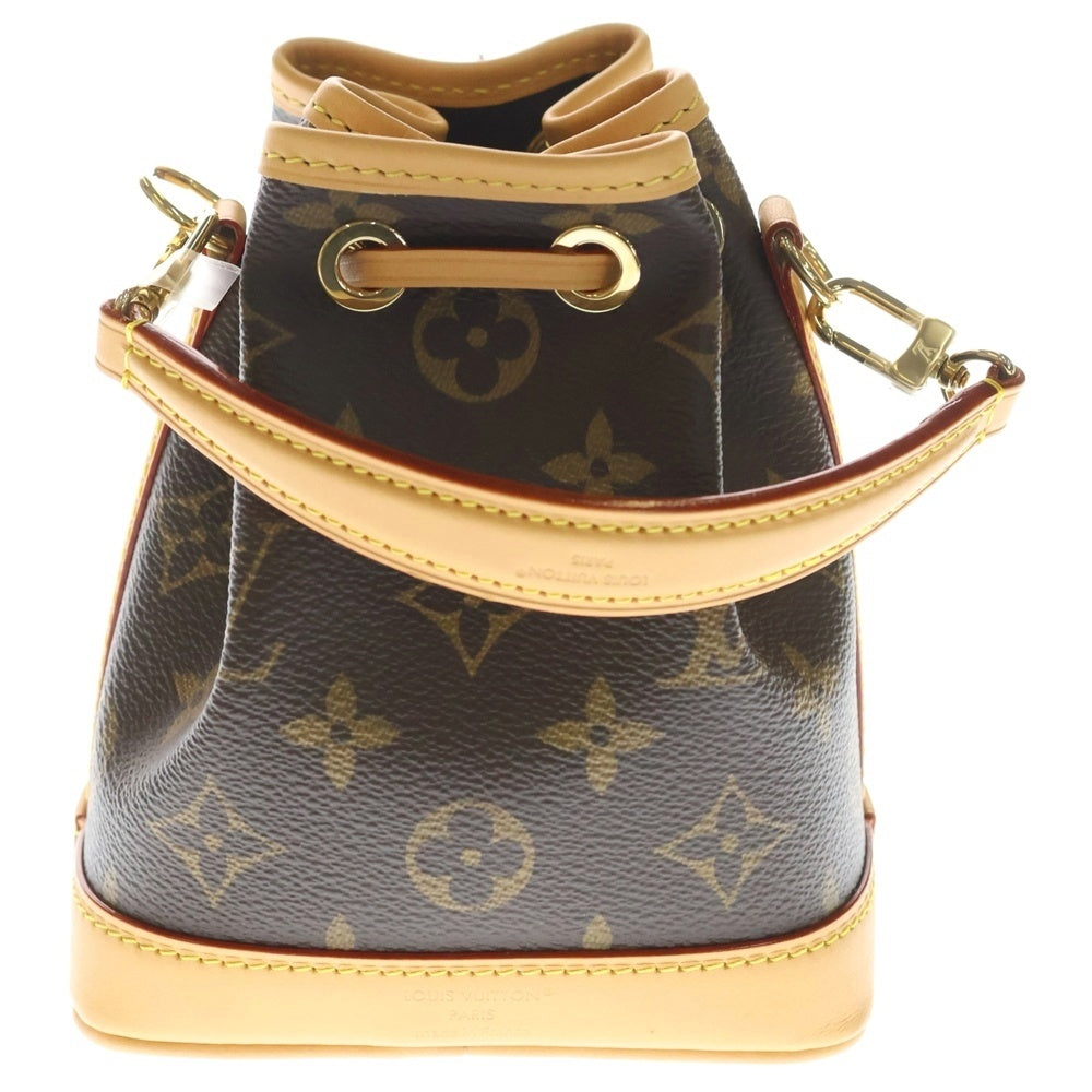 LOUIS VUITTON(ルイヴィトン) モノグラム ナノノエ PVC レザー 2WAY ハンド ショルダーバッグ ゴールド金具 ブラウン M81266 レディース