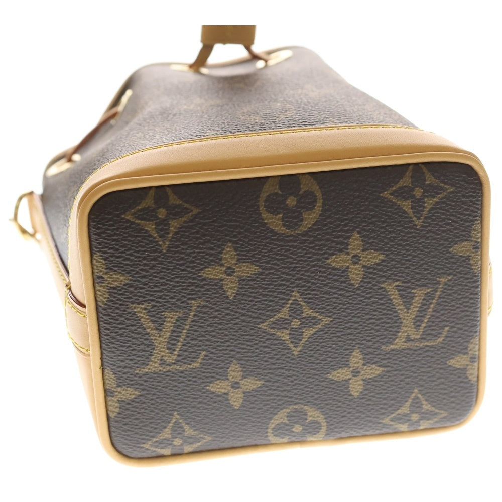LOUIS VUITTON(ルイヴィトン) モノグラム ナノノエ PVC レザー 2WAY ハンド ショルダーバッグ ゴールド金具 ブラウン M81266 レディース