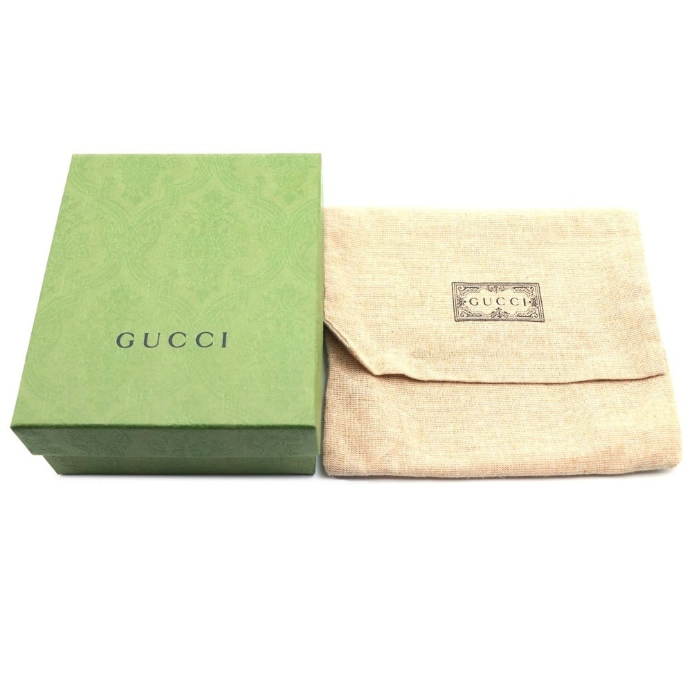 GUCCI(グッチ) GGマーモント GGスプリーム PVC レザー コンパクトウォレット 三つ折り 財布 ブラック/ベージュ 598587 レディース