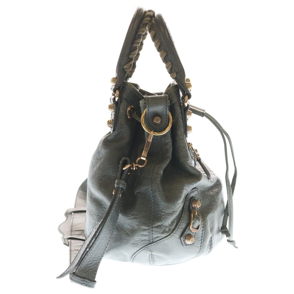 BALENCIAGA(バレンシアガ) ジャイアント ミニポンポン レザー 2WAY ハンド ショルダーバッグ グレー 285439 レディース