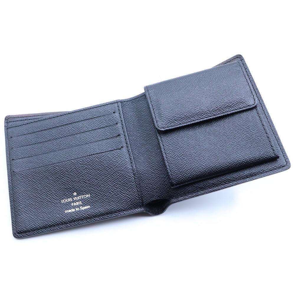 LOUIS VUITTON(ルイヴィトン) ダミエグラフィット ポルトフォイユマルコ PVC コンパクトウォレット 二つ折り財布 ブラック N62664