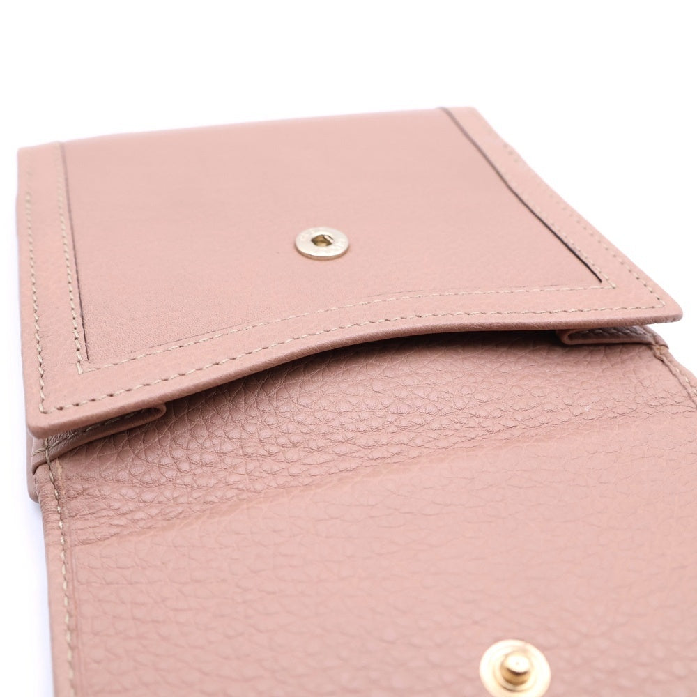 GUCCI(グッチ) バンブー レザー コンパクトウォレット 二つ折り財布 ベージュ 269984 レディース