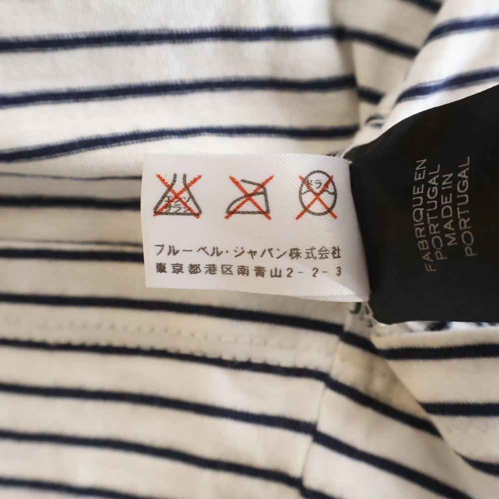 BALMAIN(バルマン) ■ショルダーボタン ボーダー半袖Tシャツ ネイビー コットン #S S4HJ652C490