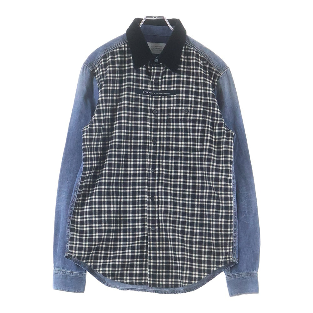 GIVENCHY(ジバンシィ) □チェック柄切返し 長袖デニムシャツ