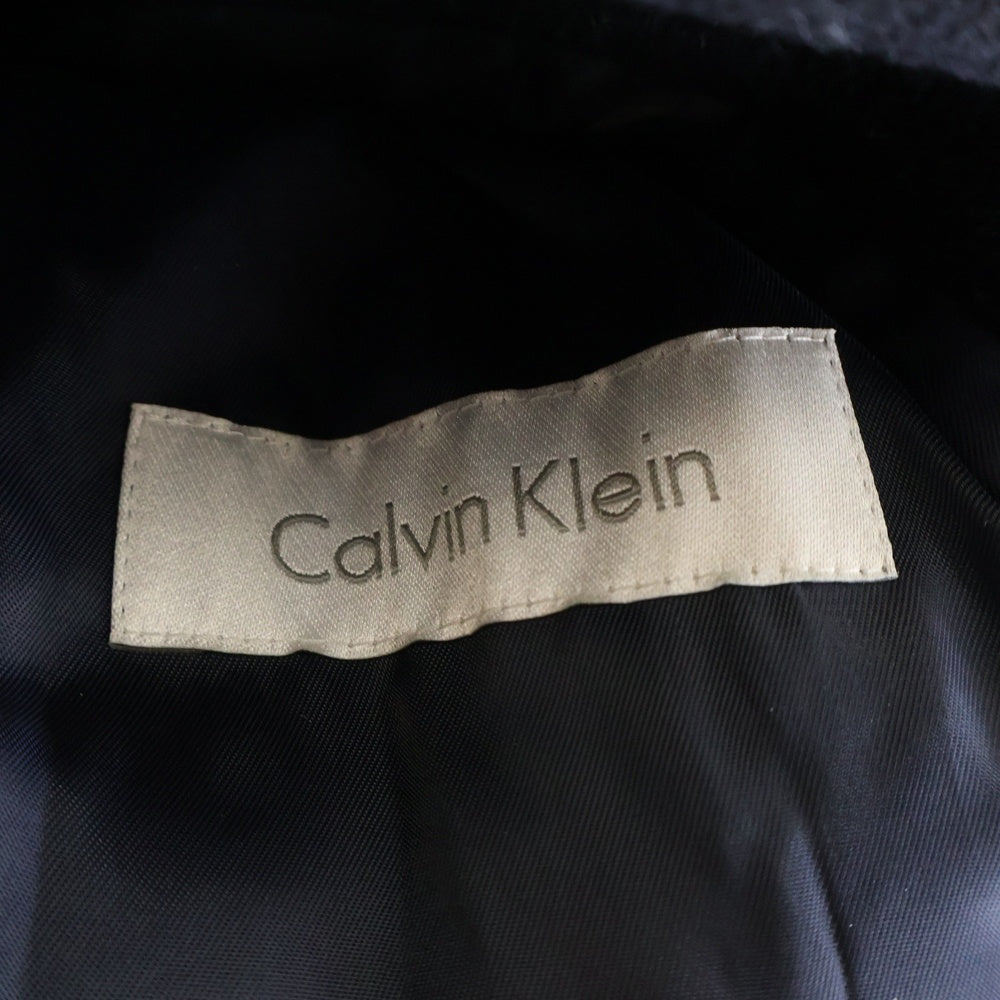 Calvin Klein(カルバンクライン) ■フード付きダッフルコート 黒 ウール #38