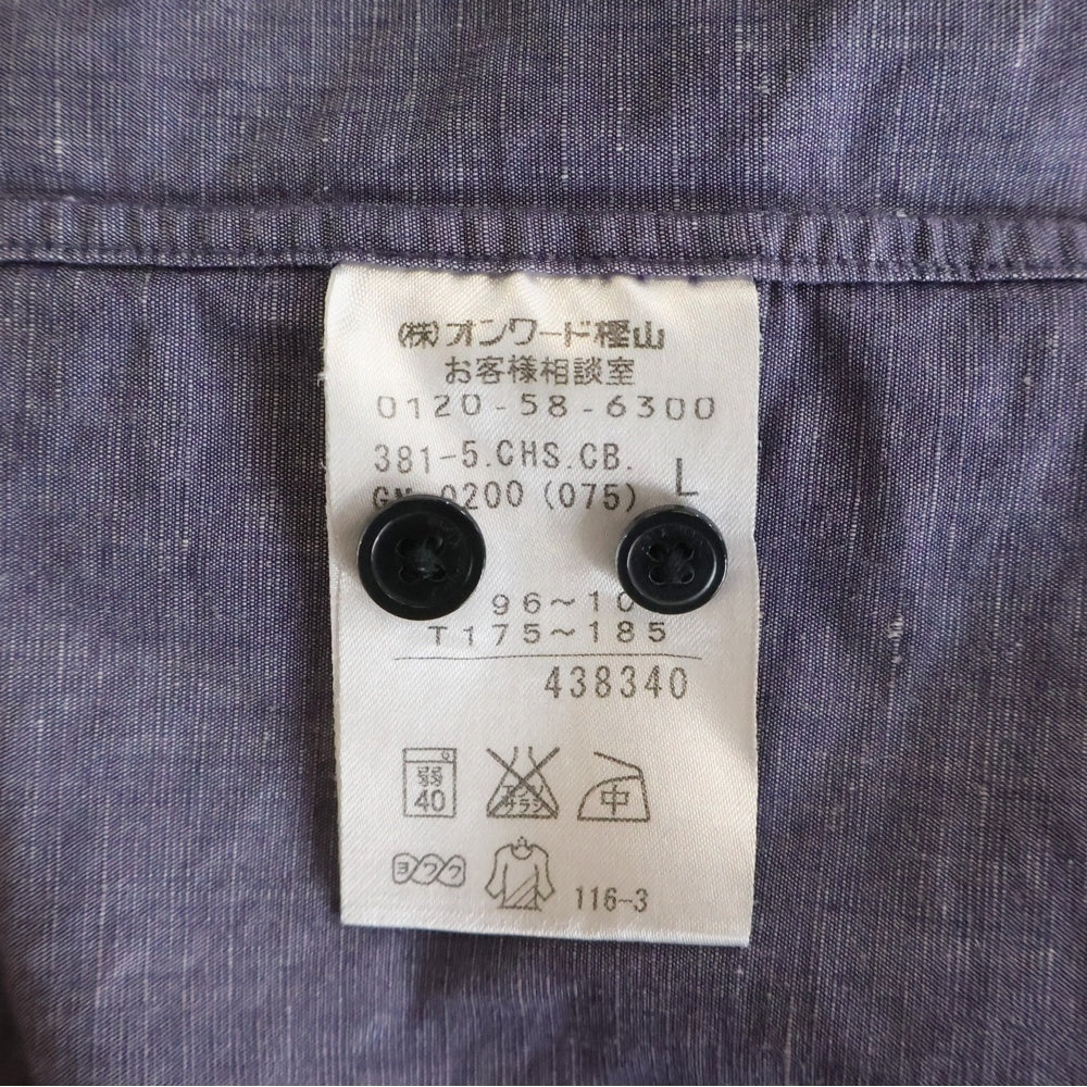 Calvin Klein(カルバンクライン) ■長袖シャツ パープル コットン ボタンダウン