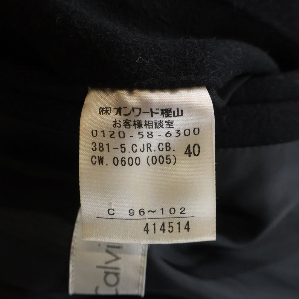 Calvin Klein(カルバンクライン) ■フード付きダッフルコート 黒 ウール #40