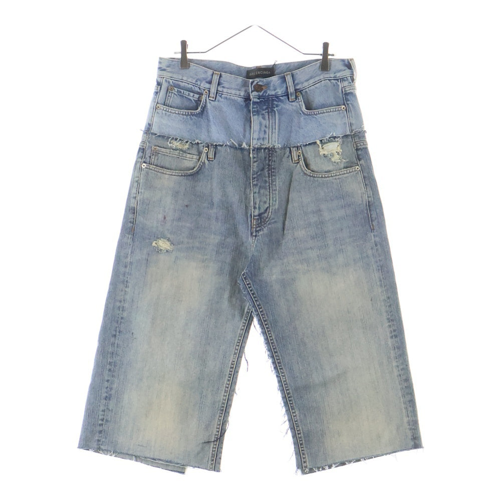 BALENCIAGA(バレンシアガ) ■Cut-Up Baggy Pants カットアップ バギー パンツ ブルー F40 805097
