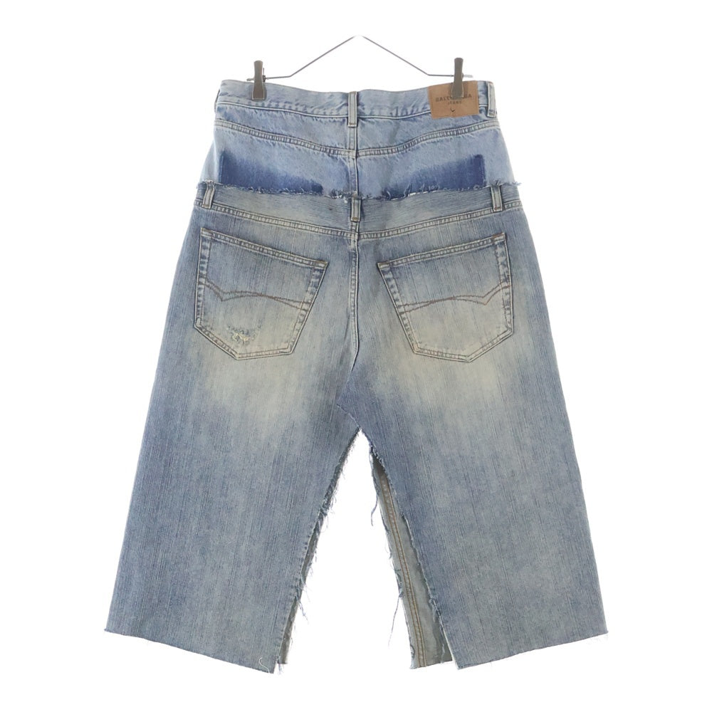 BALENCIAGA(バレンシアガ) ■Cut-Up Baggy Pants カットアップ バギー パンツ ブルー F40 805097