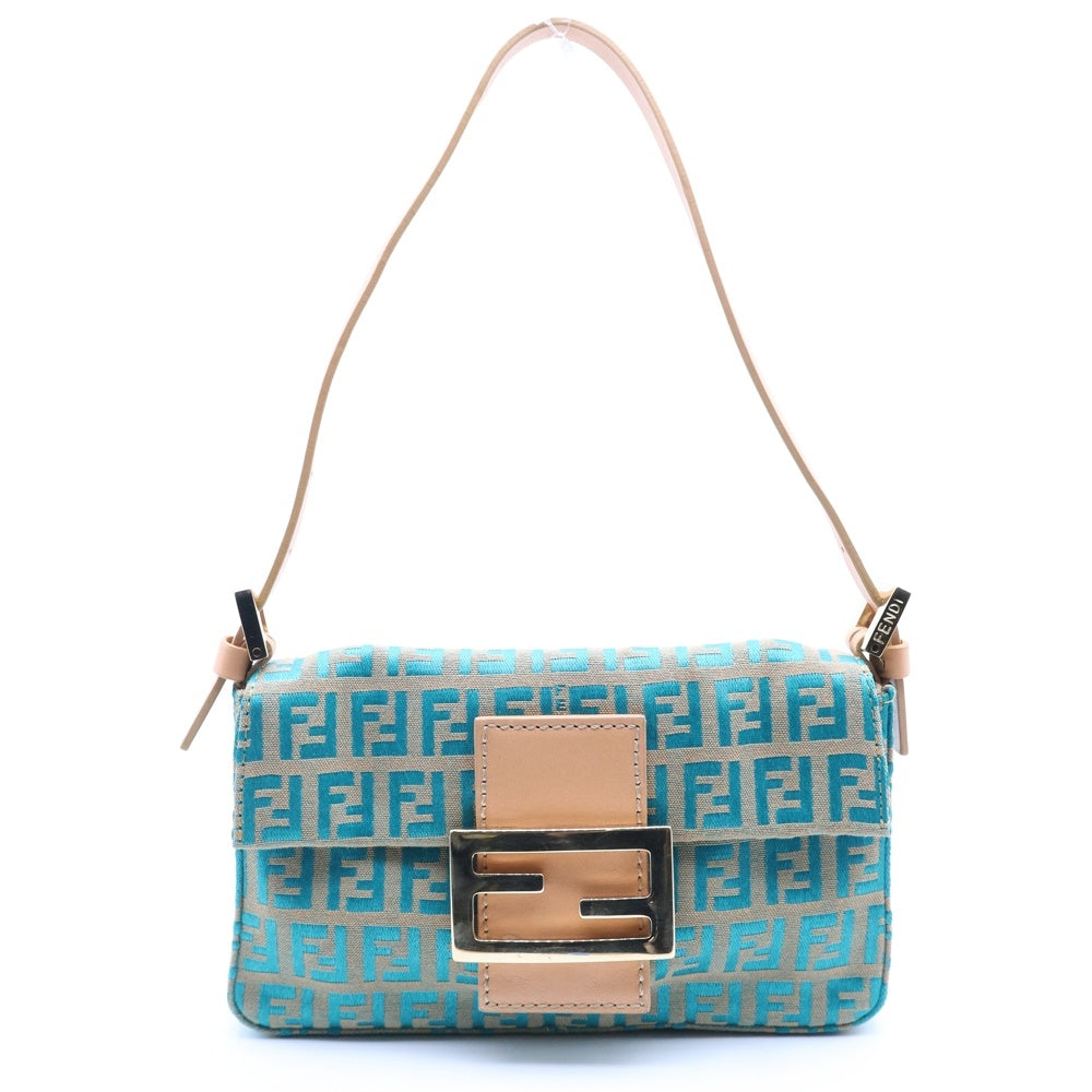 FENDI(フェンディ) ズッキーノ ミニマンマバケット ブラウン×ブルー キャンバス×レザー 8BK005 レディース