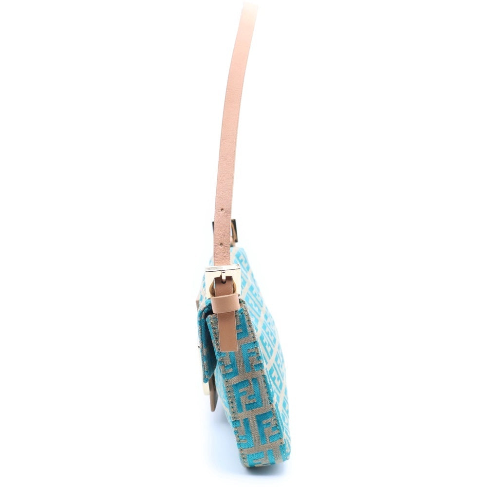FENDI(フェンディ) ズッキーノ ミニマンマバケット ブラウン×ブルー キャンバス×レザー 8BK005 レディース