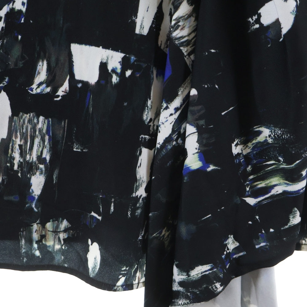 Alexander McQueen(アレキサンダーマックイーン) ■ペイントプリント ノースリーブワンピース ドレス ブラック/ブルー 380341 RFF18 レディース