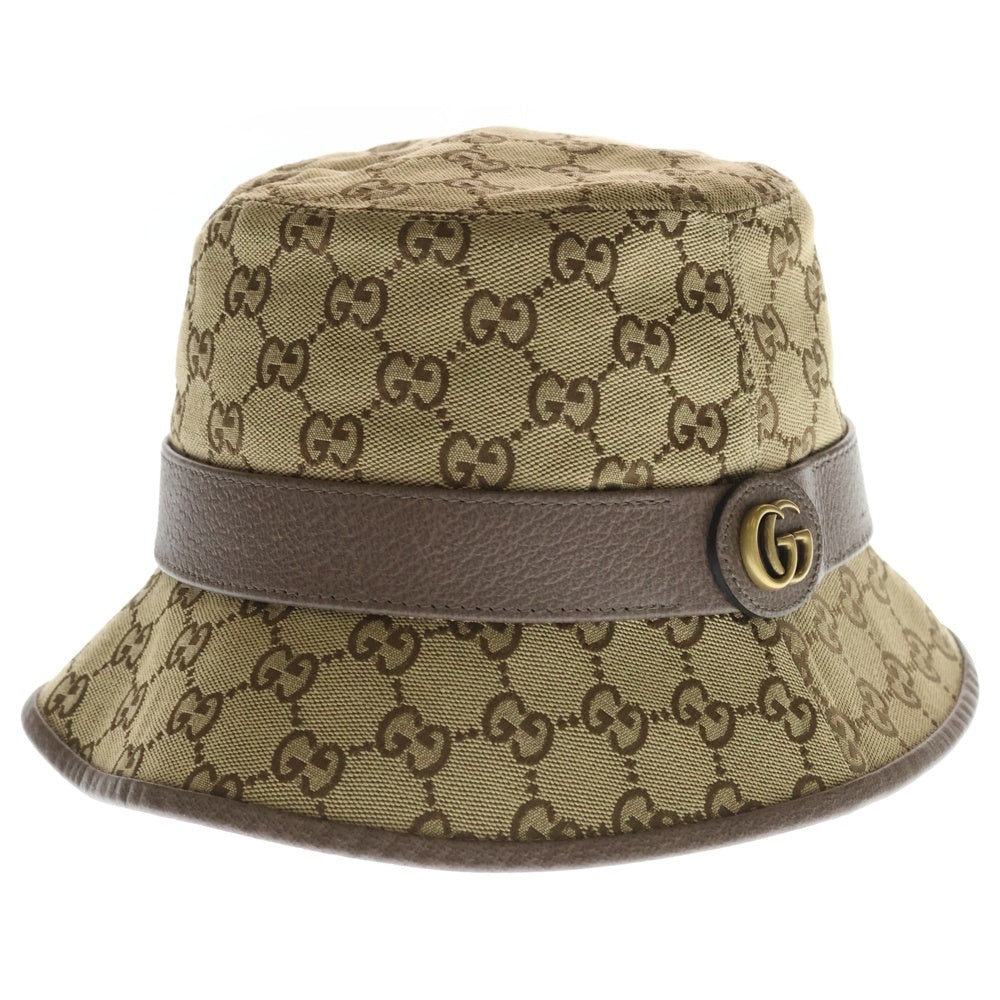 GUCCI(グッチ) ■GGキャンバス バケット フェドラハット 帽子 ベージュ M 576587 4HG62 レディース