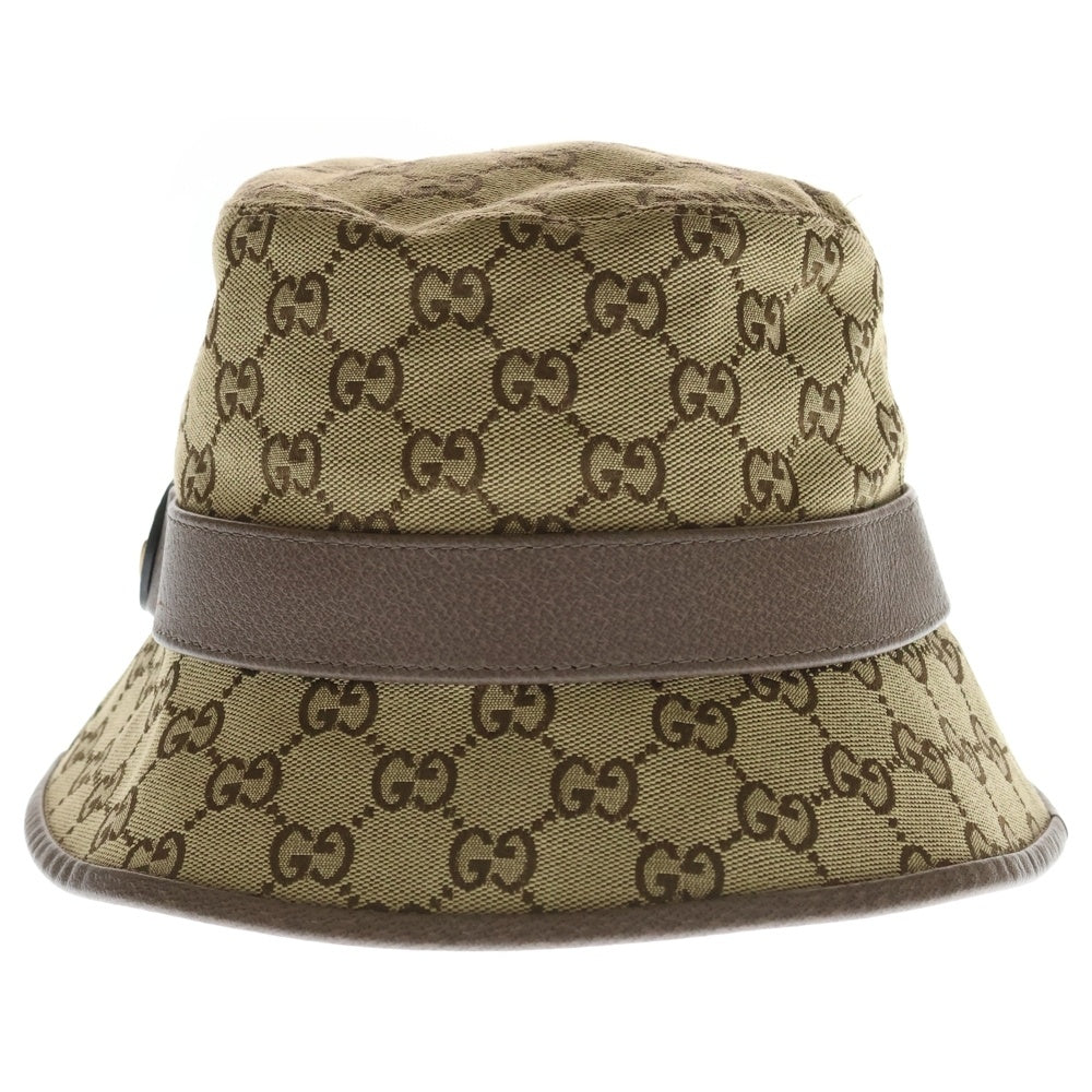 GUCCI(グッチ) ■GGキャンバス バケット フェドラハット 帽子 ベージュ M 576587 4HG62 レディース