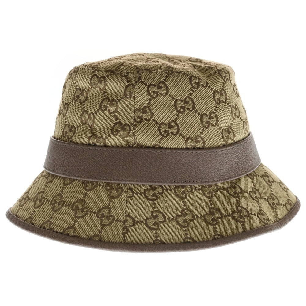 GUCCI(グッチ) ■GGキャンバス バケット フェドラハット 帽子 ベージュ M 576587 4HG62 レディース