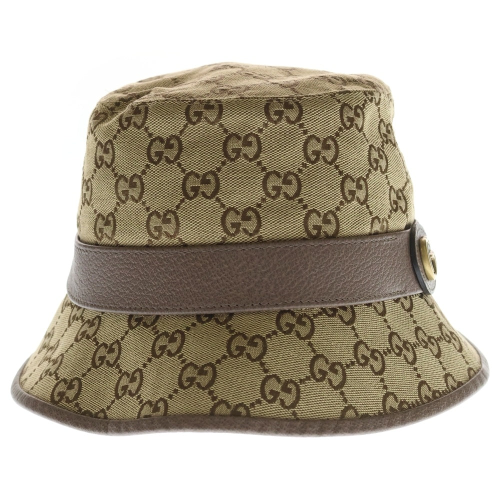 GUCCI(グッチ) ■GGキャンバス バケット フェドラハット 帽子 ベージュ M 576587 4HG62 レディース