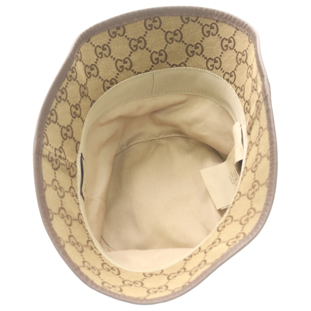 GUCCI(グッチ) ■GGキャンバス バケット フェドラハット 帽子 ベージュ M 576587 4HG62 レディース
