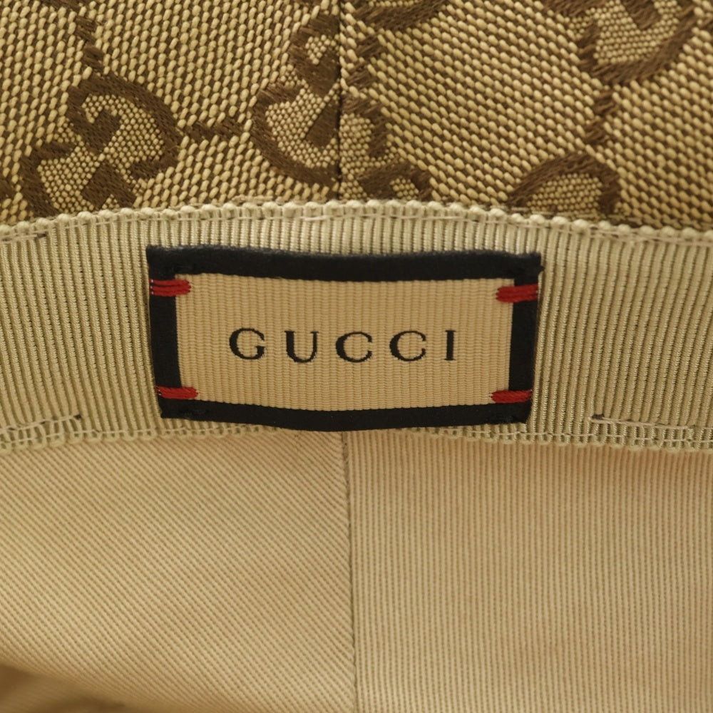 GUCCI(グッチ) ■GGキャンバス バケット フェドラハット 帽子 ベージュ M 576587 4HG62 レディース