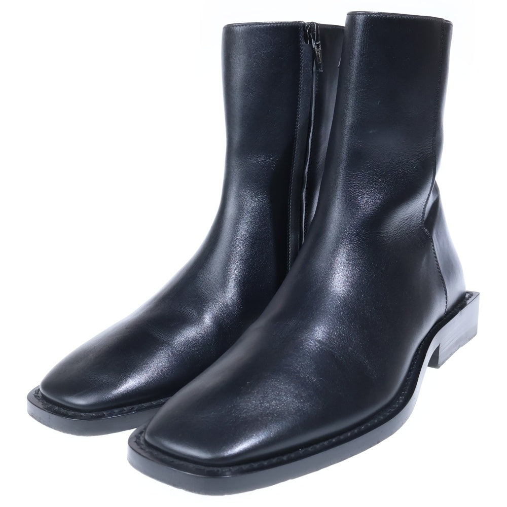 BALENCIAGA(バレンシアガ) ■BBロゴ スクエアトゥ サイドジップ アンクルブーツ ブラック 616349 レディース