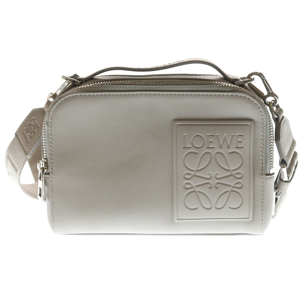 LOEWE(ロエベ) ロエベ アナグラムロゴ レザー 2WAY ハンド ショルダー カメラバッグ シルバー金具 グレー