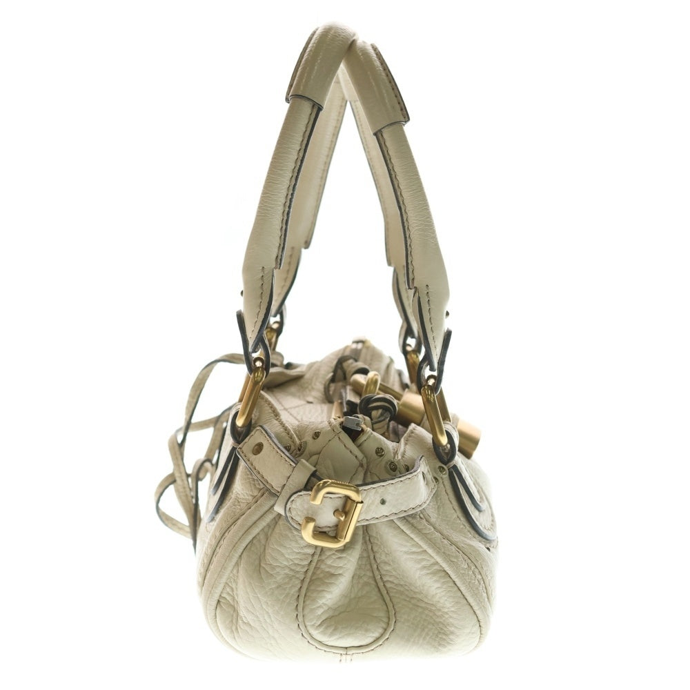 Chloe(クロエ) パディントン ミニ パドロック レザー ハンドバッグ ゴールド金具 アイボリー レディース
