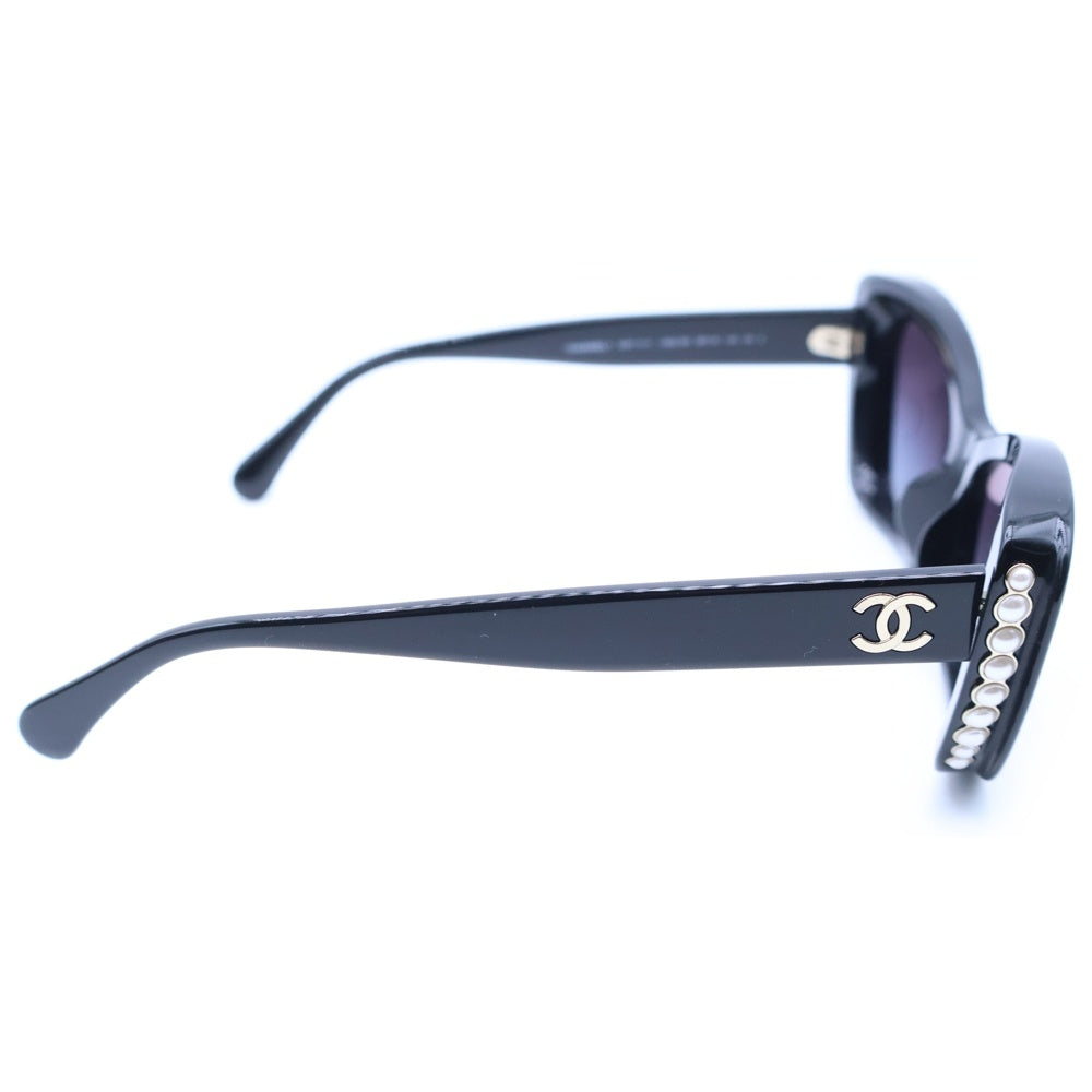 CHANEL(シャネル) ココマーク フェイクパールライン キャッツアイフレーム サングラス メガネ 眼鏡 アイウェア ブラック 5481-H-A レディース