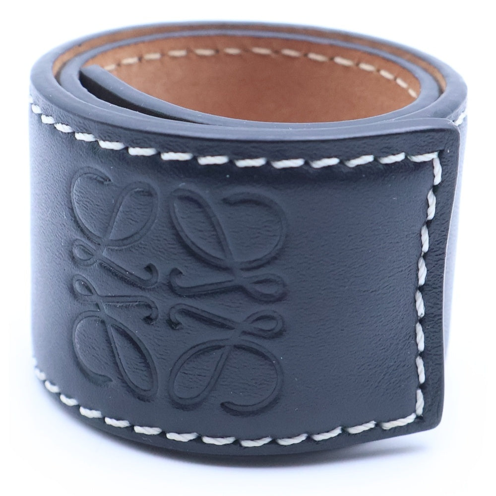 LOEWE(ロエベ) SMALL SLAP BRACELET スモール スラップ ブレスレット レザー アナグラムロゴ ブラック 119.19.336