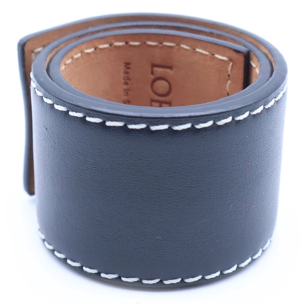 LOEWE(ロエベ) SMALL SLAP BRACELET スモール スラップ ブレスレット レザー アナグラムロゴ ブラック 119.19.336