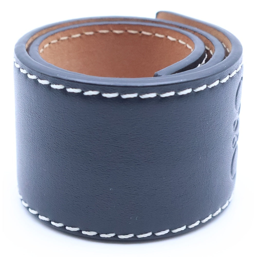 LOEWE(ロエベ) SMALL SLAP BRACELET スモール スラップ ブレスレット レザー アナグラムロゴ ブラック 119.19.336