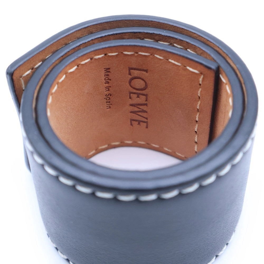 LOEWE(ロエベ) SMALL SLAP BRACELET スモール スラップ ブレスレット レザー アナグラムロゴ ブラック 119.19.336