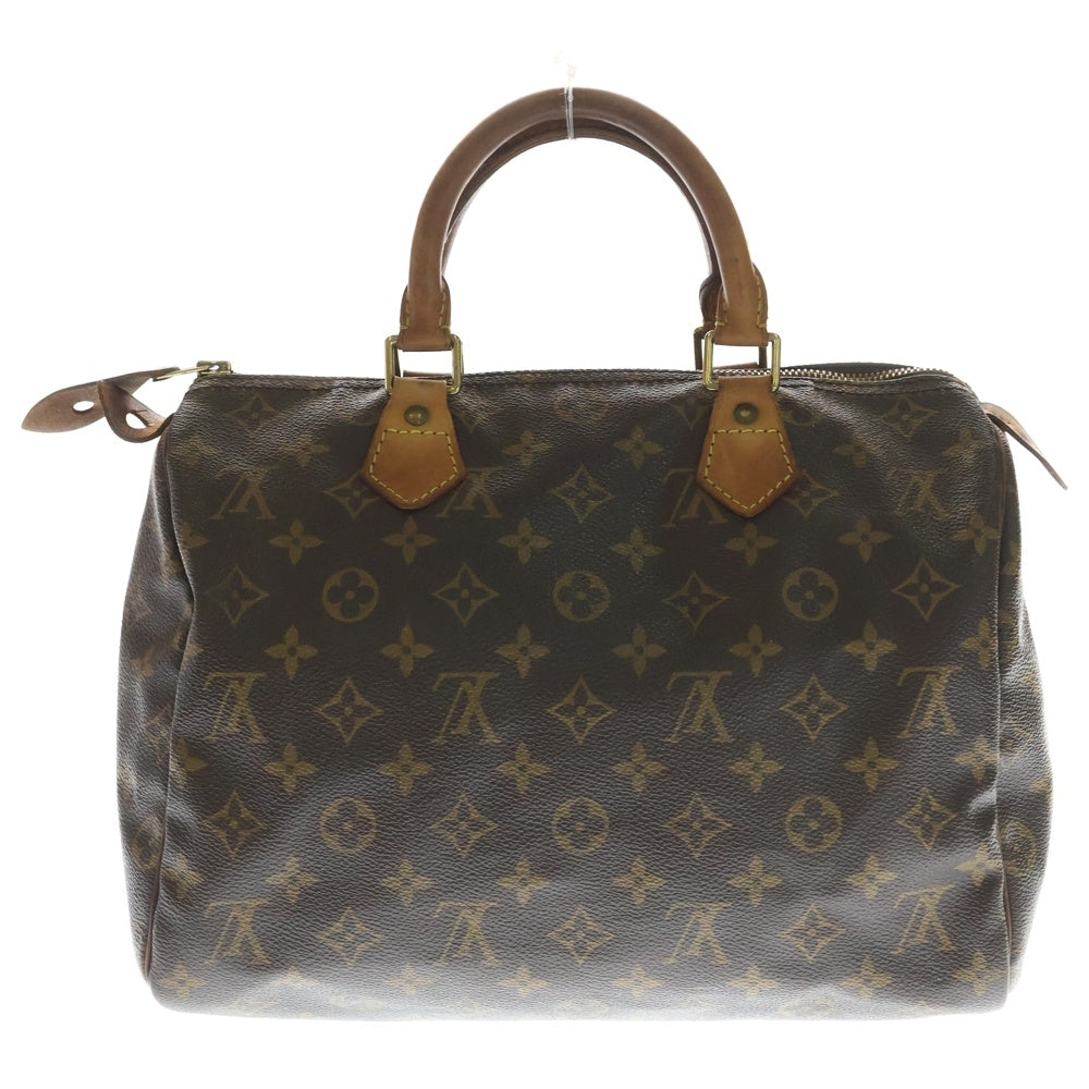 LOUIS VUITTON(ルイヴィトン) モノグラム スピーディ30 ボストンバッグ ハンドバッグ ブラウン レザー×PVC M41526 ゴールド金具 レディース