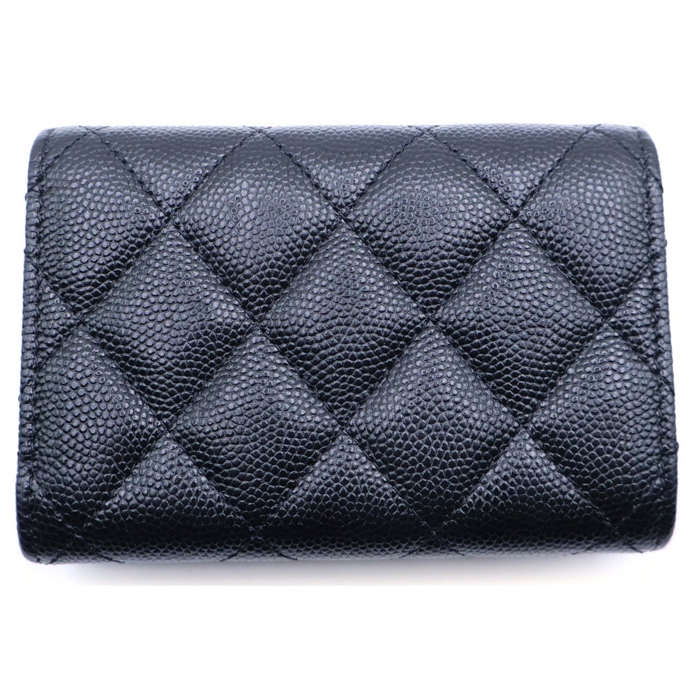 CHANEL(シャネル) クラシック スモールフラップウォレット ブラック キャビアスキン シルバー金具 AP0230 レディース