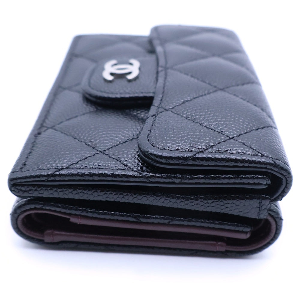 CHANEL(シャネル) クラシック スモールフラップウォレット ブラック キャビアスキン シルバー金具 AP0230 レディース