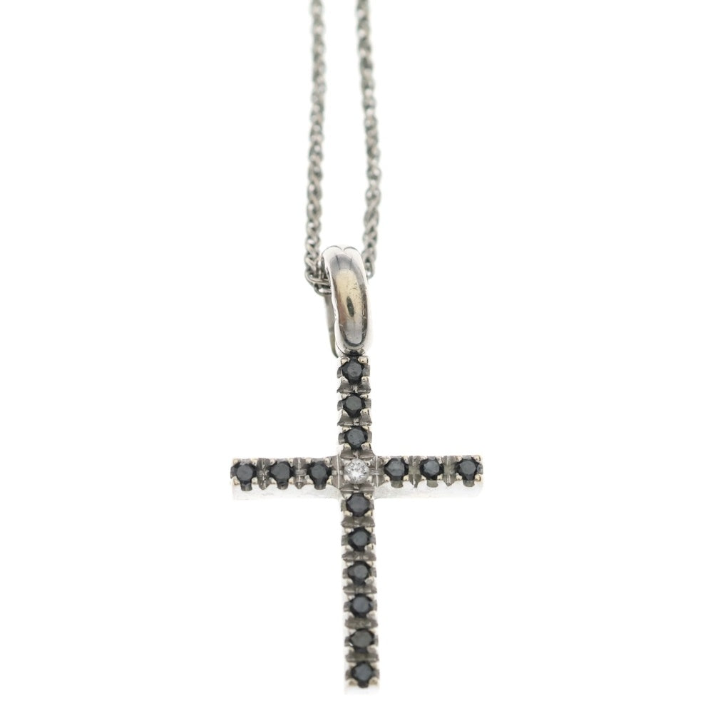 DAMIANI(ダミアーニ) ミステリークロス ブラックダイヤ ネックレス K18 Au750 WG ホワイトゴールド レディース