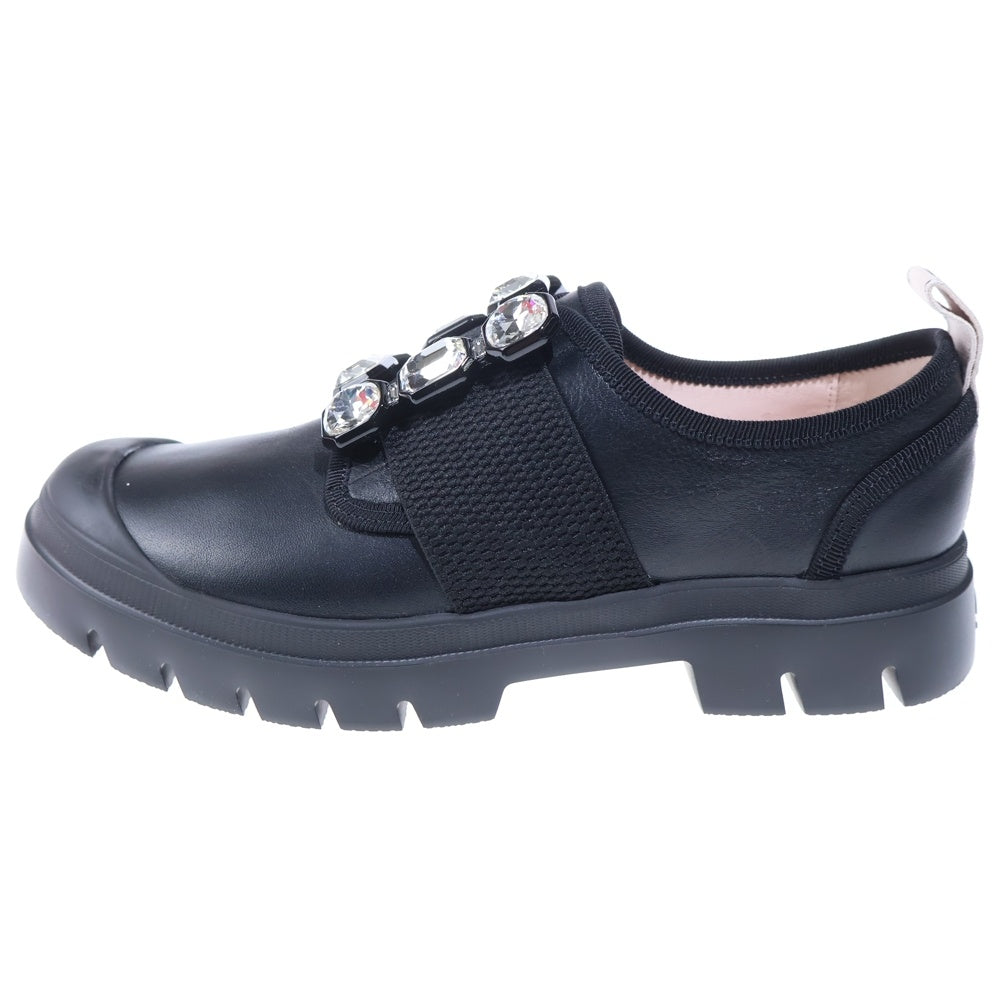 Roger Vivier(ロジェヴィヴィエ) ビジュー装飾 スクエアバックル レザーローカットシューズ ブラック レディース RVW62831070JUSB999