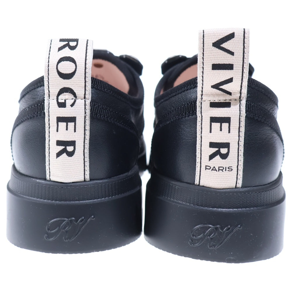 Roger Vivier(ロジェヴィヴィエ) ビジュー装飾 スクエアバックル レザーローカットシューズ ブラック レディース RVW62831070JUSB999