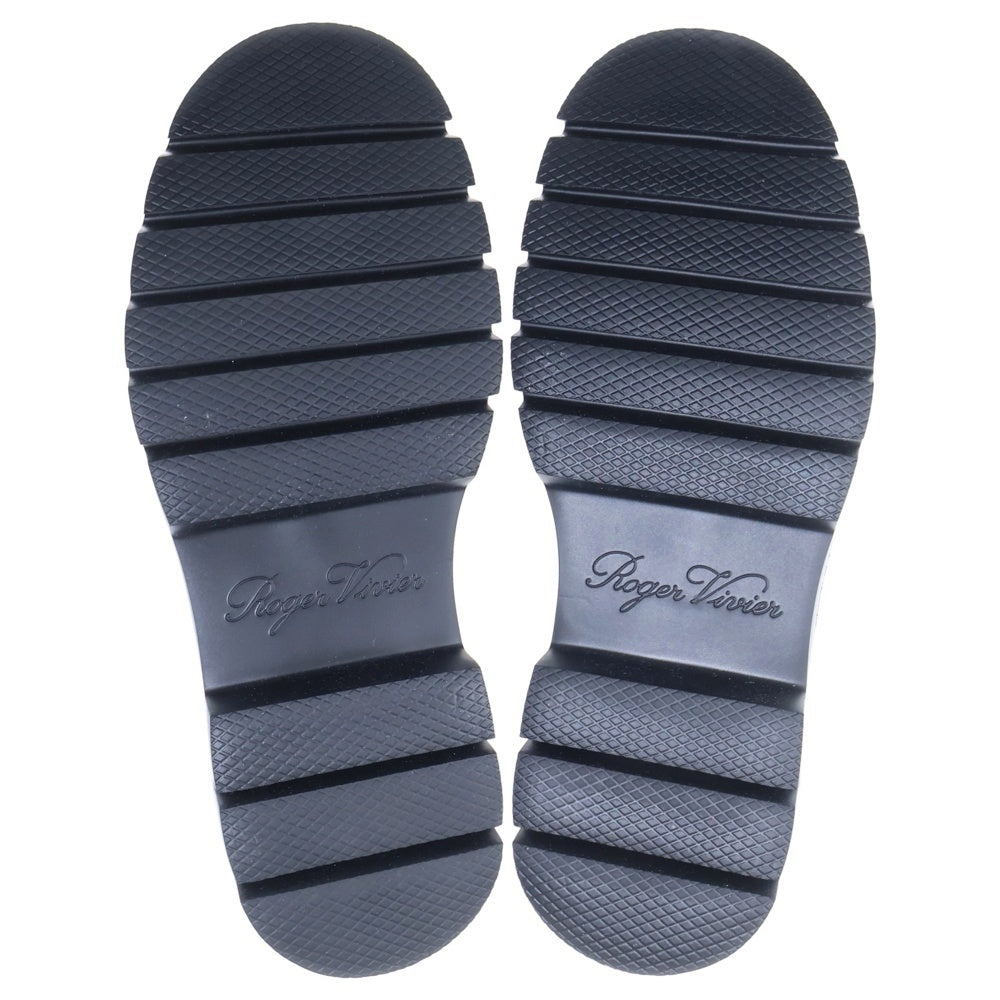 Roger Vivier(ロジェヴィヴィエ) ビジュー装飾 スクエアバックル レザーローカットシューズ ブラック レディース RVW62831070JUSB999