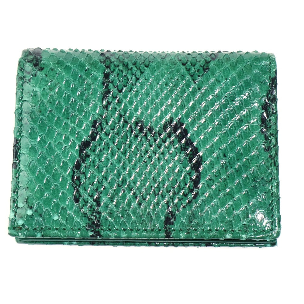 GUCCI(グッチ) GGマーモント パイソンレザーコンパクトウォレット 二