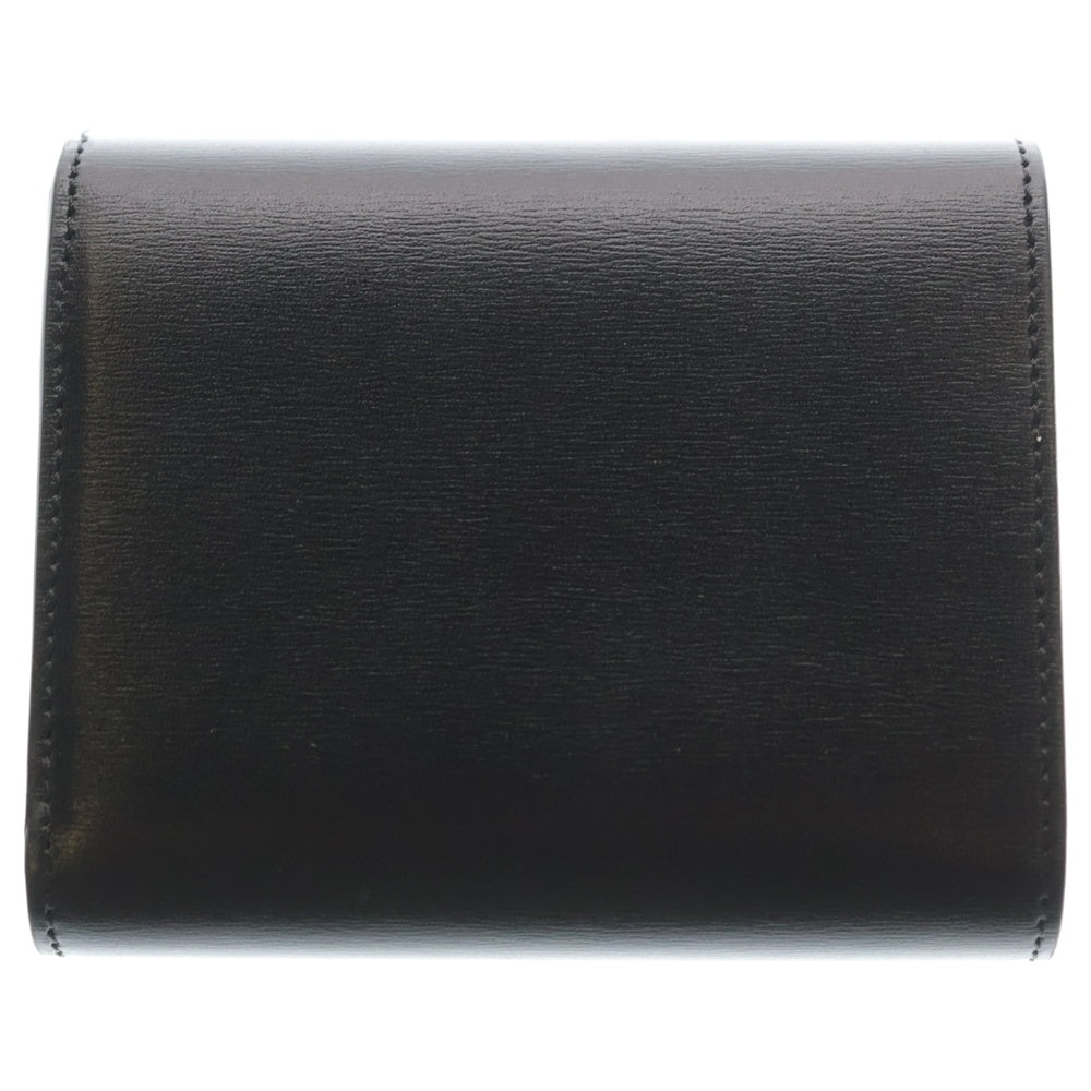CELINE(セリーヌ) トリオンフ レザーコンパクトウォレット 三つ折り財布 ブラック SV金具 レディース