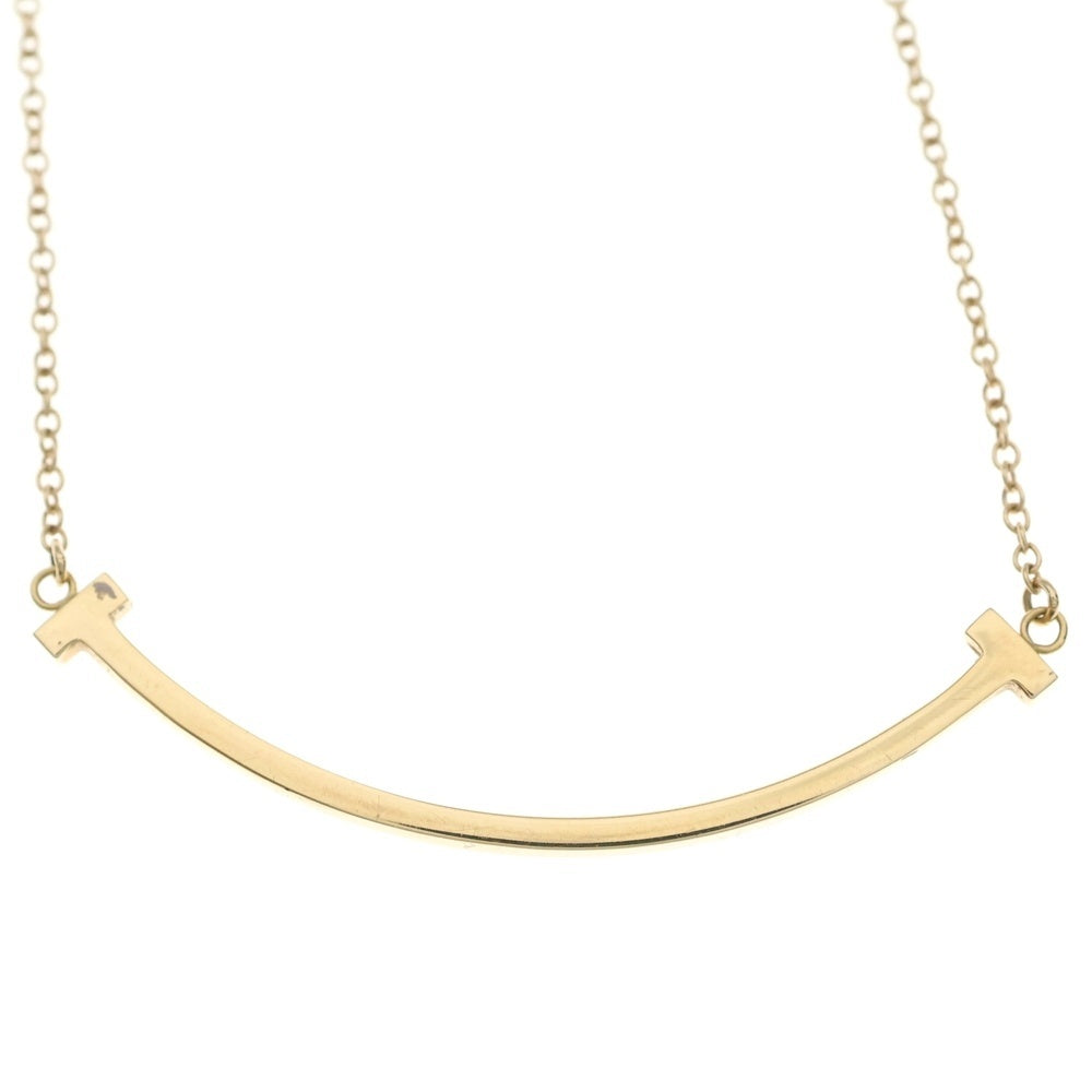 TIFFANY & Co.(ティファニー) Tスマイル スモール チェーンペンダントネックレス Au750PG ピンクゴールド レディース