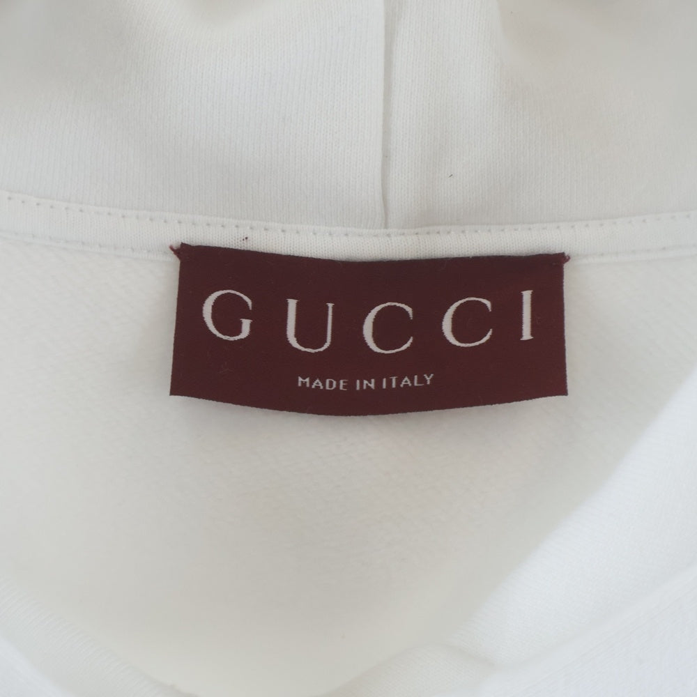 GUCCI(グッチ) 25AW GGエンボスロゴ コットン プルオーバースウェットパーカー フーディ ホワイト 837930 XJHJO レディース