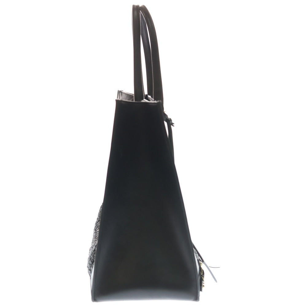 BALENCIAGA(バレンシアガ) ザ・ペーパー ミラー付レザートートバッグ ブラック 338583